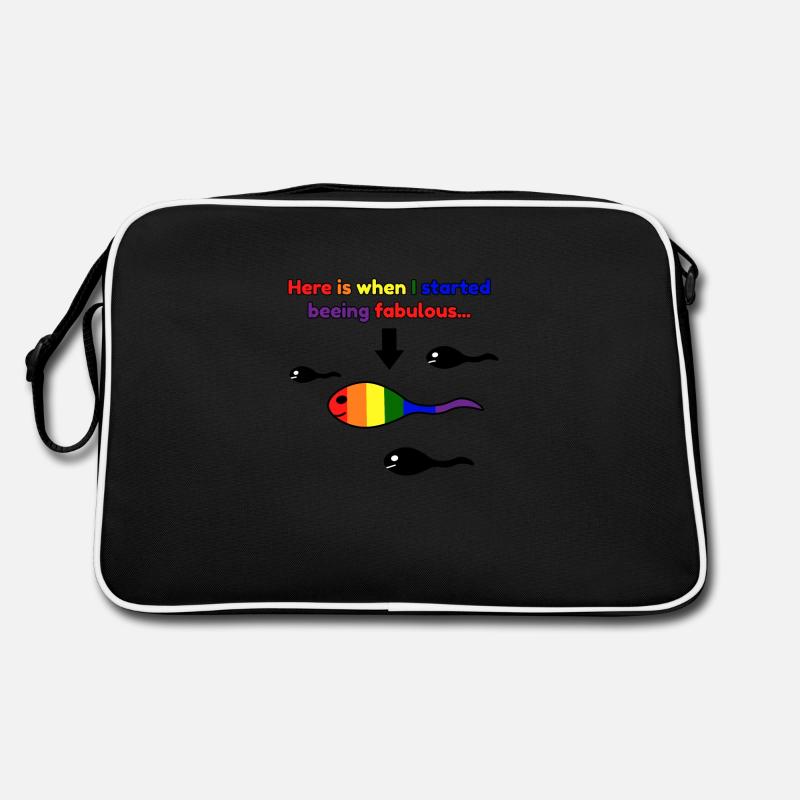 Têtards LGBT fabuleux arc-en-ciel - Sac Retro - noir/blanc