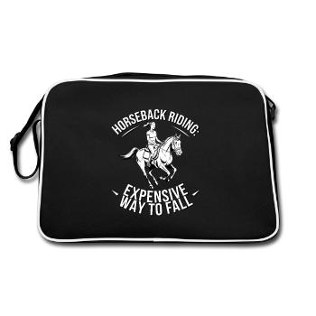 Expensive Way to Fall – Riding & Horse Love - Retro Bag - black/white - Back