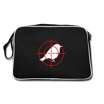 Matin grouch oiseau visière lève-tard dormir - Sac Retro - noir/blanc - Dos