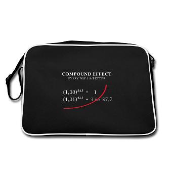 Compound Effect – 1% better every day - Retro Bag - black/white - Back
