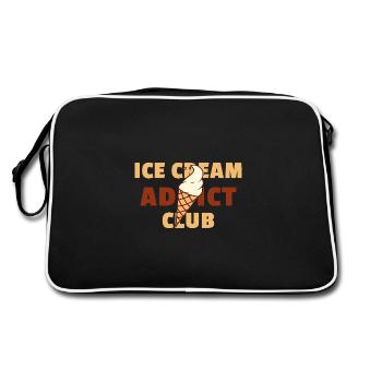 Eis Creme Addict Club - Eis Essen Süßigkeiten - Retro Tasche - Schwarz/Weiß - Hinten