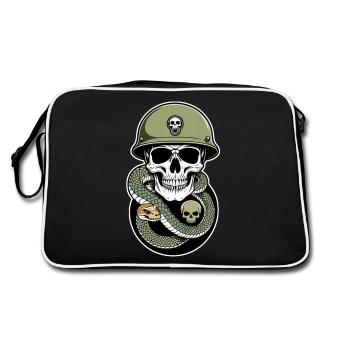 Snake Skeleton and Tattoo - Retro Bag - black/white - Back