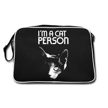 I'm a cat person - Retro Bag - black/white - Back