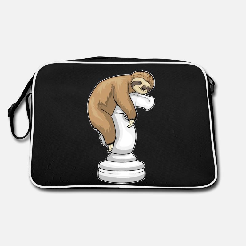 Faultier Schachfigur Springer Schach Retro Tasche