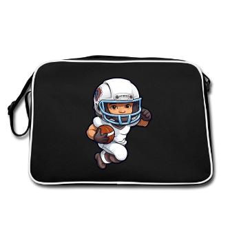 Touchdown-Champion: Das Football-Talent in Aktion - Retro Tasche - Schwarz/Weiß - Hinten