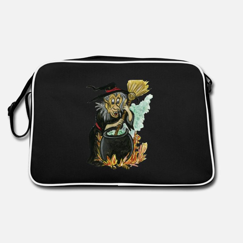 witch in cauldron - cauldron witch Retro Bag