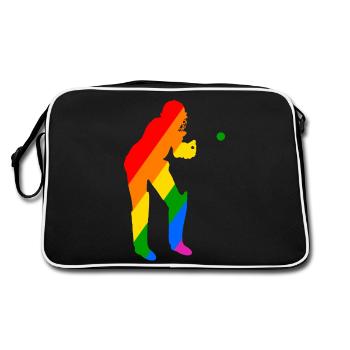 Gardien de guichet de cricket - Sac Retro - noir/blanc - Dos