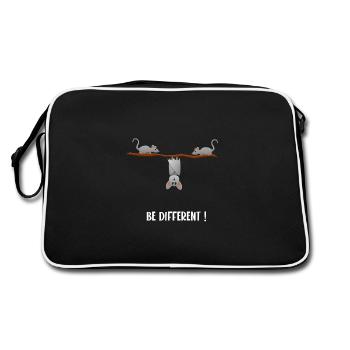 be different ! - Retro Bag - black/white - Back