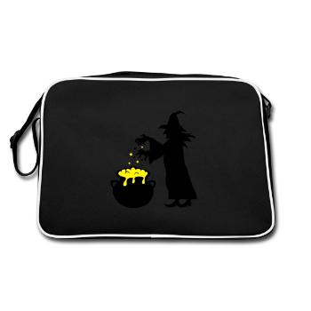 hexe - Retro Tasche - Schwarz/Weiß - Hinten
