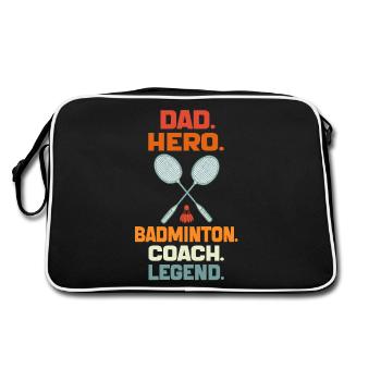 Dad Hero Badminton Coach Legend Badminton Dad gift - Retro Bag - black/white - Back
