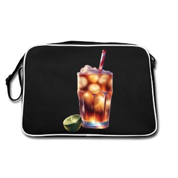 Ein Glas kaltes Sodagetränk - Retro Tasche - Schwarz/Weiß - Hinten