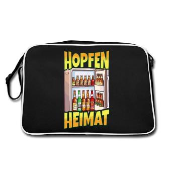 Beer Fridge Beer Bottles Men Drinking Funny - Retro Bag - black/white - Back