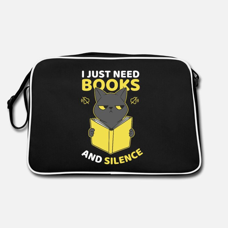 Ich brauche nur Bücher und Stille Retro Tasche