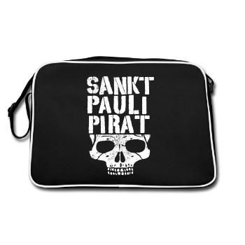 Sankt Pauli Pirat - Retro Tasche - Schwarz/Weiß - Hinten