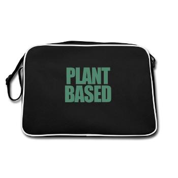 Plant based vegetarian vegan - Retro Bag - black/white - Back