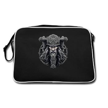 Viking avec marteau, Valhalla Nordmann Design - Sac Retro - noir/blanc - Dos