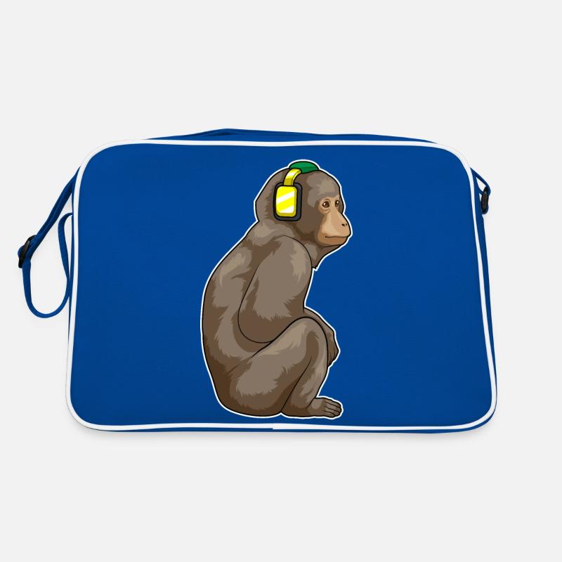 Affe Kopfhörer Musik Retro Tasche
