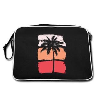Palme Silhouette - Retro Tasche - Schwarz/Weiß - Hinten