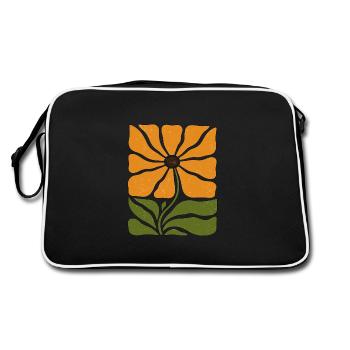 Boho wildflower in sunflower style - Retro Bag - black/white - Back