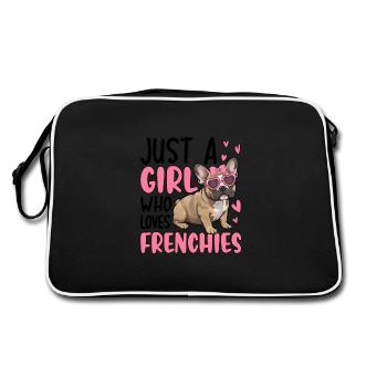 Just A Girl Who Loves Frenchies - Retro Bag - black/white - Back