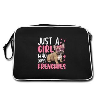 Just A Girl Who Loves Frenchies - Retro Bag - black/white - Back