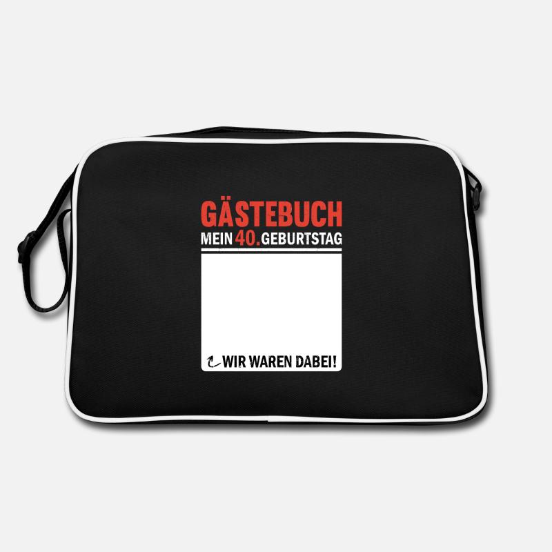 Gästebuch 40 Geburtstag Wir Waren Dabei - Retro Tasche - Schwarz/Weiß