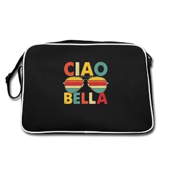 Ciao Bella - Retro Tasche - Schwarz/Weiß - Hinten