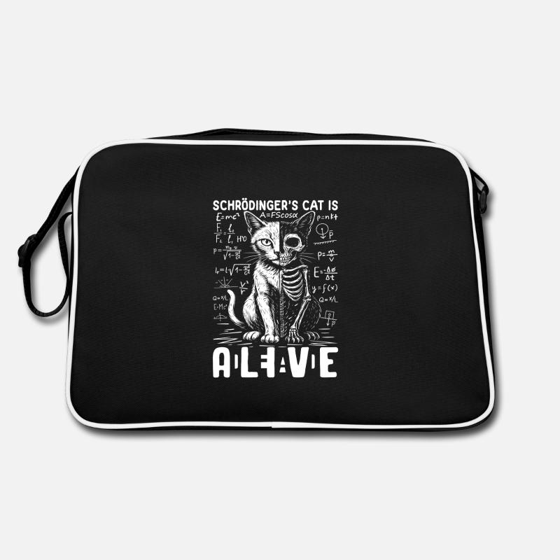 Le chat de Schrödinger mort et vif - Sac Retro - noir/blanc