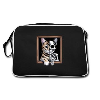 Schrödinger's cat dead alive - Retro Bag - black/white - Back