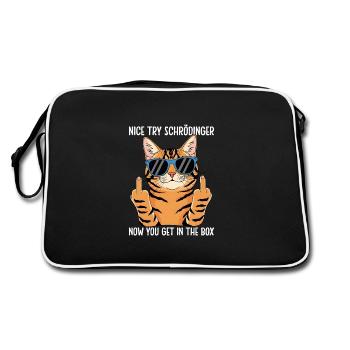 Nice Try Schrödinger Now You Get In The Box - Retro Bag - black/white - Back