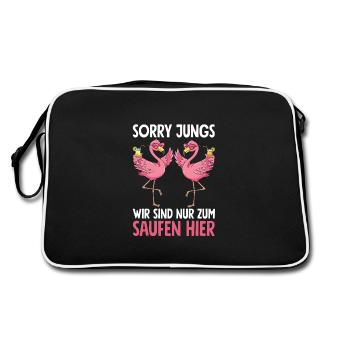 Sorry guys I'm only here to drink - Retro Bag - black/white - Back
