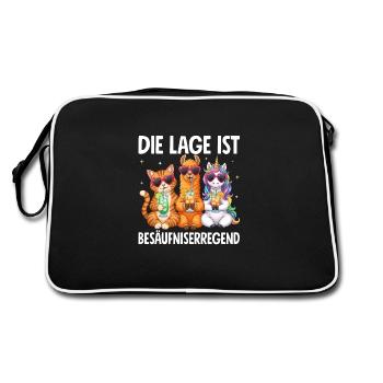 The situation is drunkenness - Retro Bag - black/white - Back