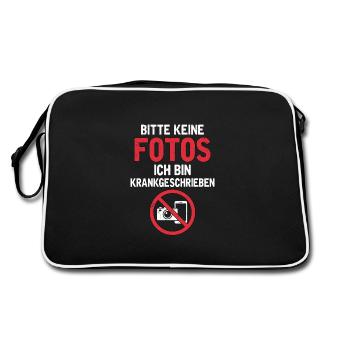 S’il vous plaît pas de photos Je suis en congé maladie - Sac Retro - noir/blanc - Dos