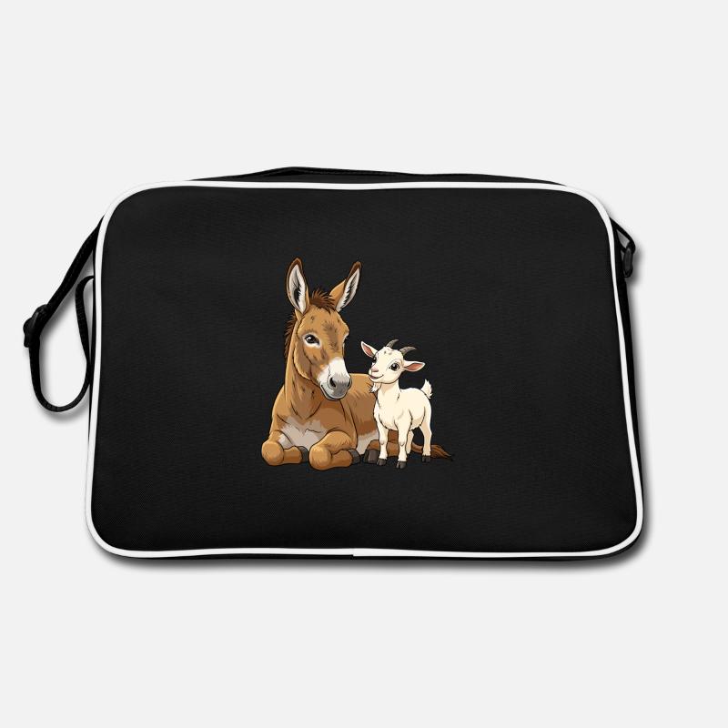 Esel und Ziege Retro Tasche
