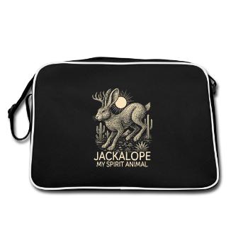 Jackalope My Spirit Animal - Retro Bag - black/white - Back