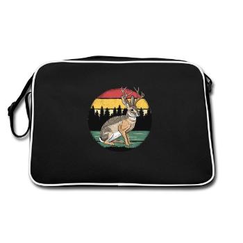 Retro Jackalope - Retro Bag - black/white - Back