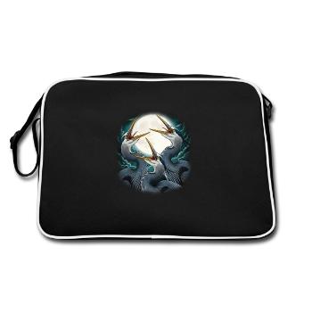 Three Blue Heron Moon Howl - Retro Bag - black/white - Back