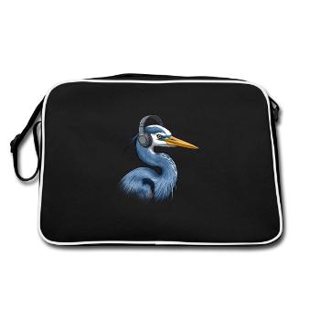 Héron avec casque - Sac Retro - noir/blanc - Dos