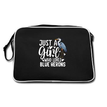 Just a Girl Who Loves Blue Herons - Retro Bag - black/white - Back