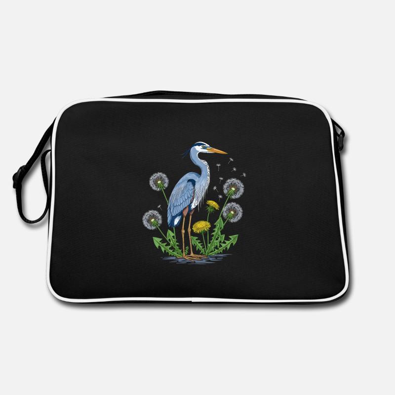 Blue Heron and Dandelion Retro Bag