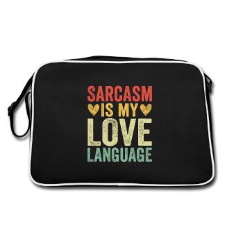 Sarcasm Is My Love Language - Retro Tasche - Schwarz/Weiß - Hinten