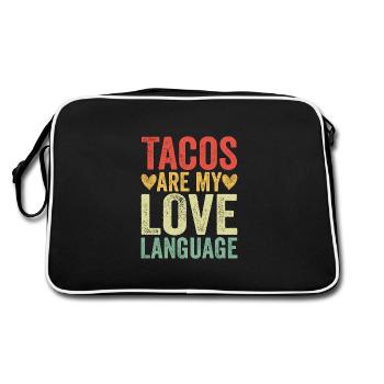 Tacos Are My Love Language - Retro Tasche - Schwarz/Weiß - Hinten