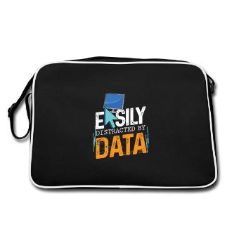 Easily Distracted By Data Für Daten Analytiker - Retro Tasche - Schwarz/Weiß - Hinten