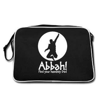 Abbah Kreislogo Jumpingman weiß - Retro Tasche - Schwarz/Weiß - Hinten