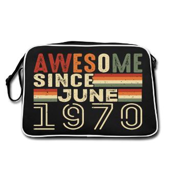 Juni 1970 Original 1970 Jubiläum 1970 Juni 1970 - Retro Tasche - Schwarz/Weiß - Hinten