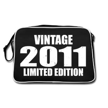 Vintage 2011 Geburtstag 2011 Retro 2011 - Retro Tasche - Schwarz/Weiß - Hinten