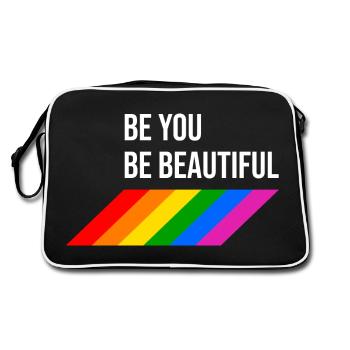 LGBTQIA Beautiful Rainbow - Retro Tasche - Schwarz/Weiß - Hinten