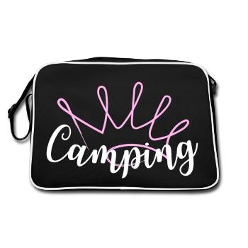 Camping Queen Krone - Retro Tasche - Schwarz/Weiß - Hinten
