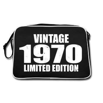 Vintage, années 1970, anniversaire, années 1970, rétro, années 1970 - Sac Retro - noir/blanc - Dos