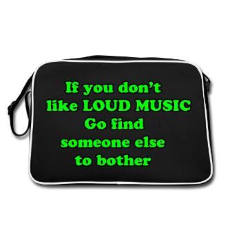 Quote Loud music - Retro Bag - black/white - Back